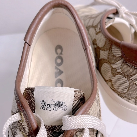 COACH CitySole Signature C Logo Khaki Low Top Sneakers Women’s Size 7 New - Picture 12 of 15
